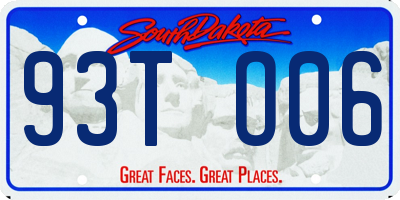 SD license plate 93TO06