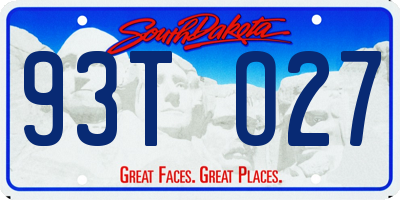 SD license plate 93TO27