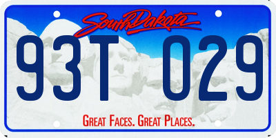 SD license plate 93TO29