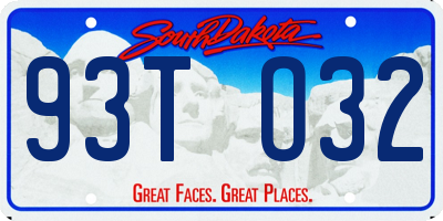 SD license plate 93TO32