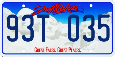 SD license plate 93TO35