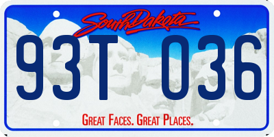 SD license plate 93TO36