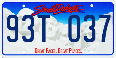 SD license plate 93TO37