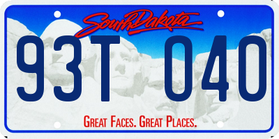 SD license plate 93TO40