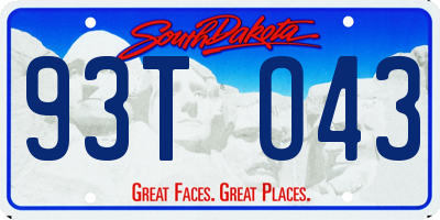 SD license plate 93TO43