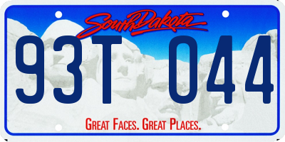 SD license plate 93TO44