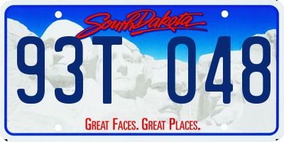 SD license plate 93TO48