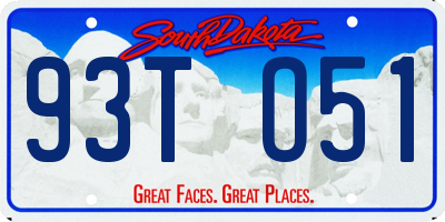 SD license plate 93TO51