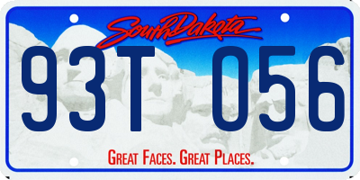 SD license plate 93TO56