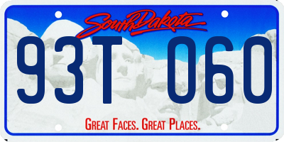 SD license plate 93TO60