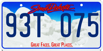 SD license plate 93TO75