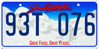 SD license plate 93TO76