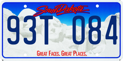SD license plate 93TO84