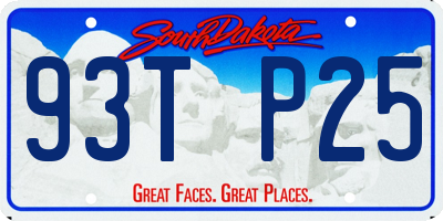SD license plate 93TP25