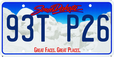 SD license plate 93TP26