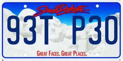SD license plate 93TP30