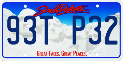 SD license plate 93TP32