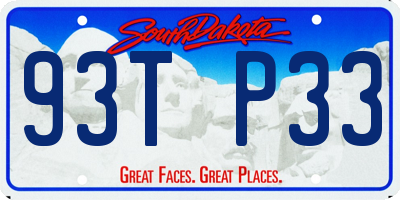 SD license plate 93TP33