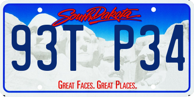 SD license plate 93TP34