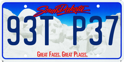 SD license plate 93TP37
