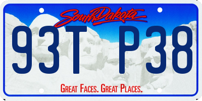SD license plate 93TP38