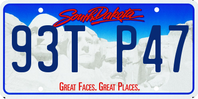 SD license plate 93TP47
