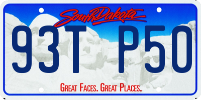 SD license plate 93TP50