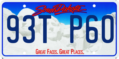 SD license plate 93TP60