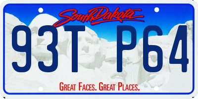 SD license plate 93TP64