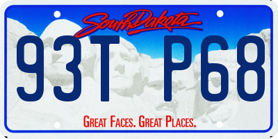 SD license plate 93TP68