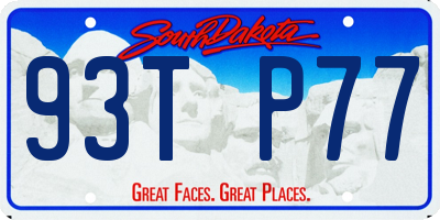 SD license plate 93TP77