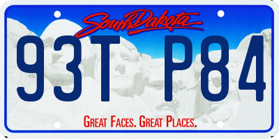SD license plate 93TP84