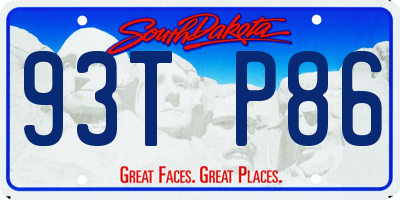 SD license plate 93TP86