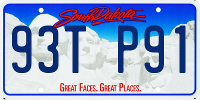 SD license plate 93TP91