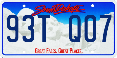 SD license plate 93TQ07
