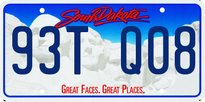 SD license plate 93TQ08