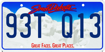SD license plate 93TQ13