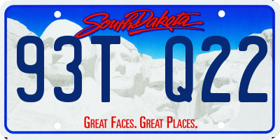 SD license plate 93TQ22