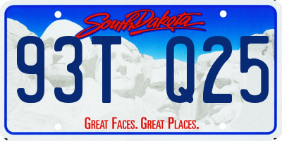 SD license plate 93TQ25