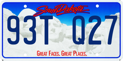 SD license plate 93TQ27