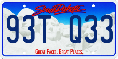 SD license plate 93TQ33