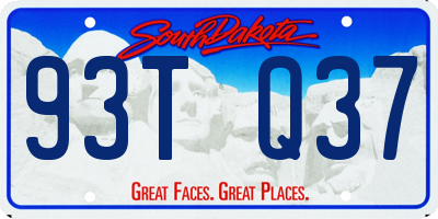 SD license plate 93TQ37