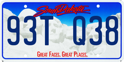 SD license plate 93TQ38