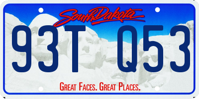 SD license plate 93TQ53