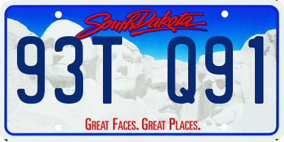 SD license plate 93TQ91