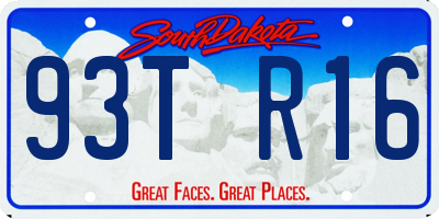 SD license plate 93TR16