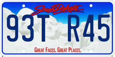 SD license plate 93TR45