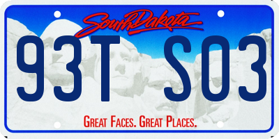 SD license plate 93TS03