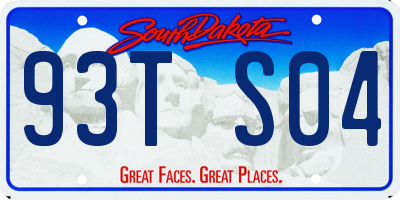 SD license plate 93TS04