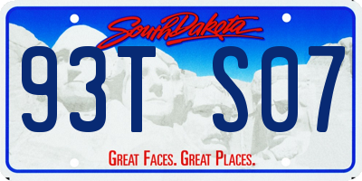 SD license plate 93TS07